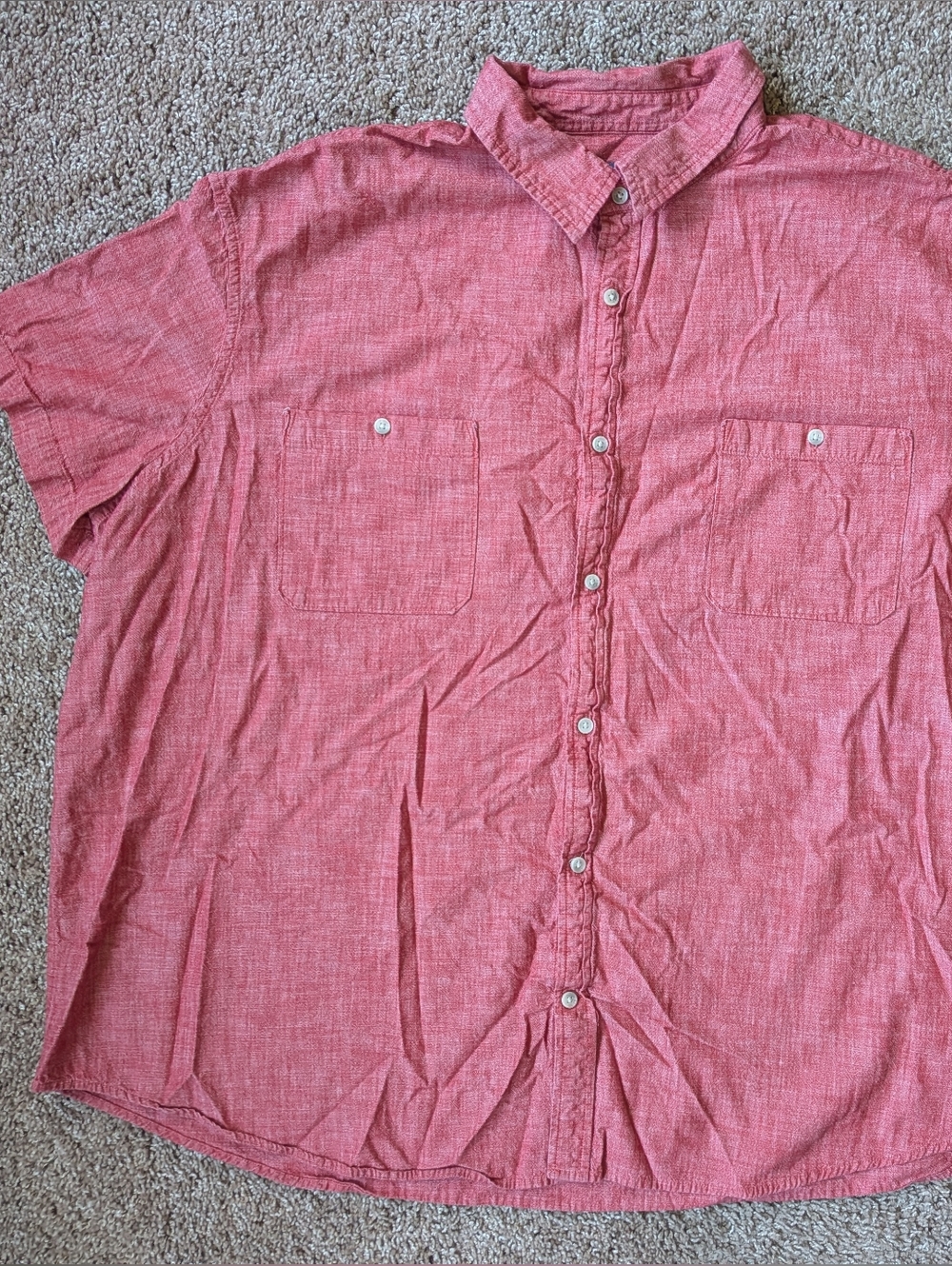 Foundry Red Cotton Button Down Shirt 4X